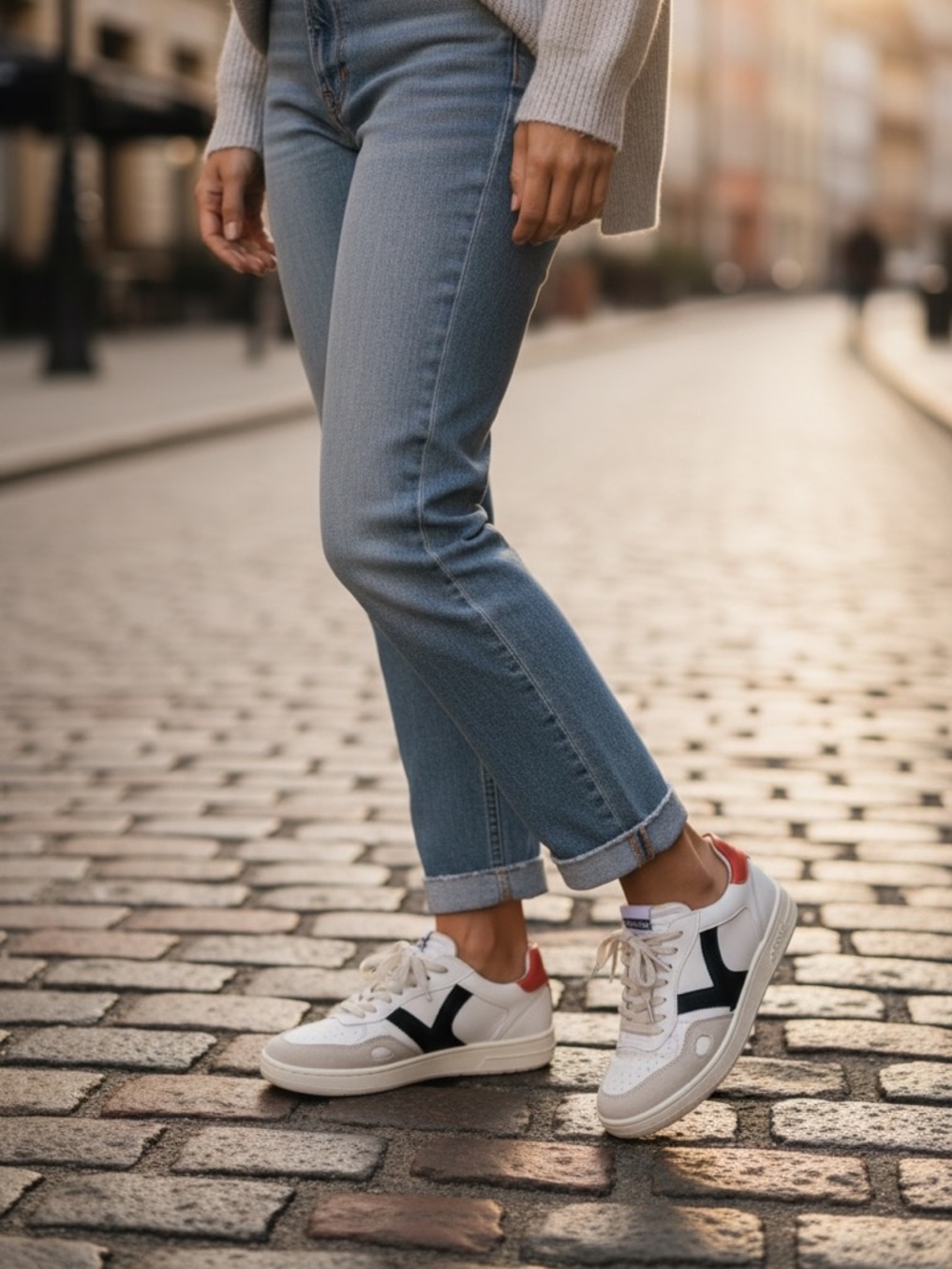 Victoria Sneaker Lab Athletic Shoes Colorblock White Beige Black Red